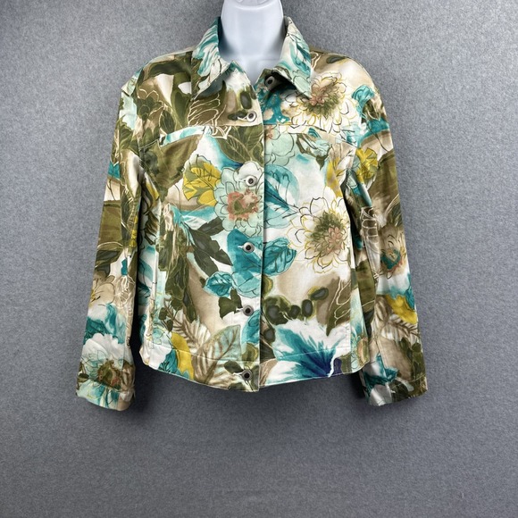 Caribbean Joe Jackets & Blazers - Caribbean Joe Let‎ Go Women's Floral Island Jacket Size Large